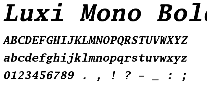 Luxi Mono Bold Oblique font